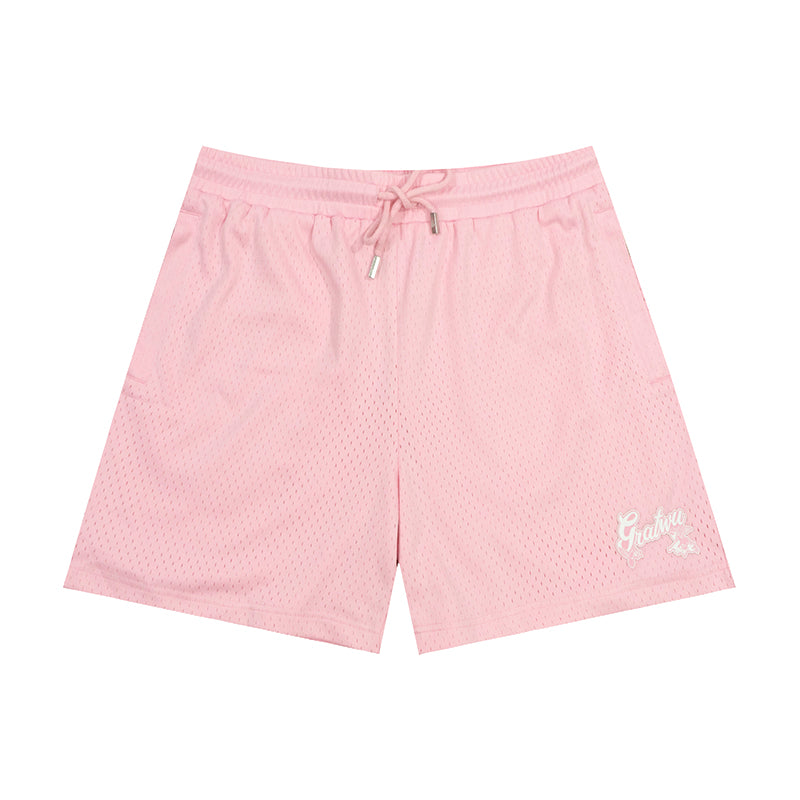 GRAF&WU Shorts Letter AK47 Angel Shorts Double Mesh Comfortable Sports Shorts Men's Casual Shorts