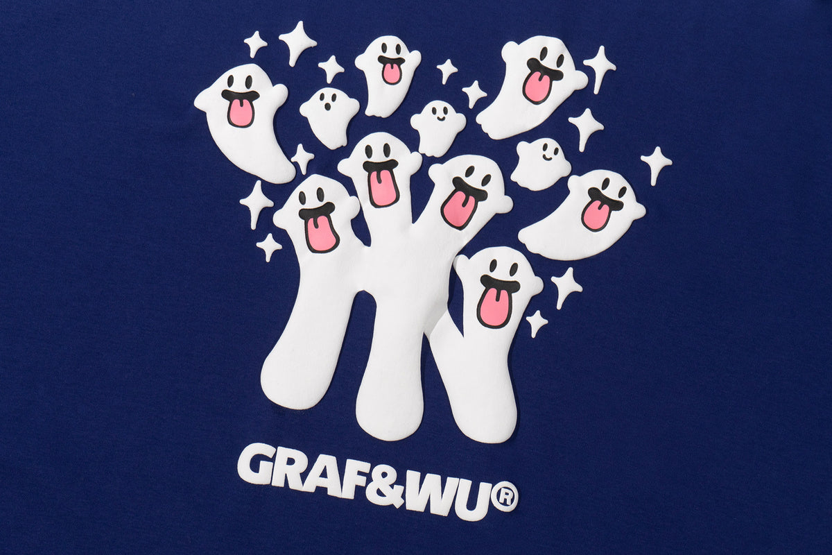 Ghost Puff-Print Long Sleeve Tee for Couples