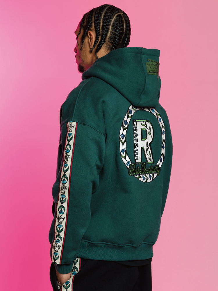 GRAF&WU Intellectual Property Flowers Embroidered Fleece Hoodie