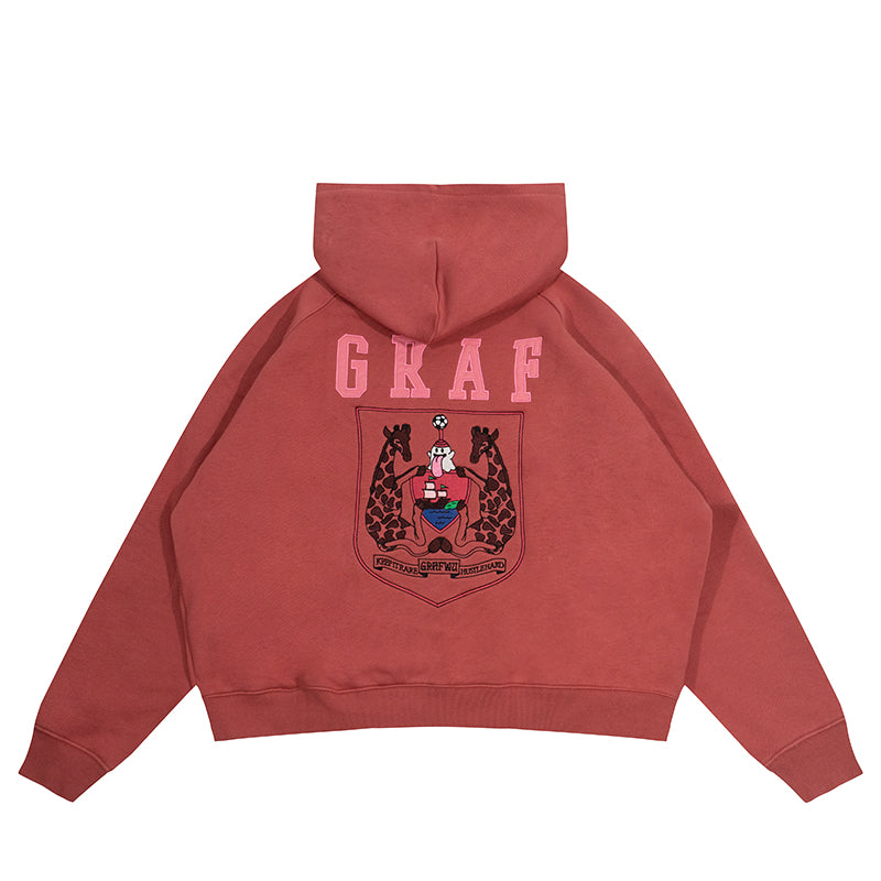 GRAF&WU Blokecore Football Club Floral Angel Fleece Zip-up Hoodie