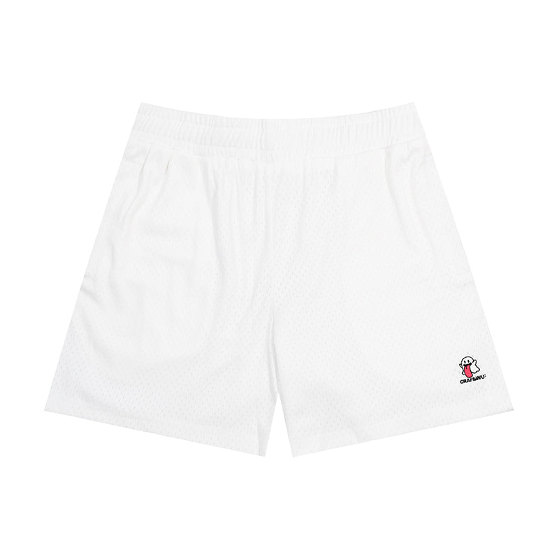 GRAFWU OG Cute Ghost Loose Mesh Sports Shorts