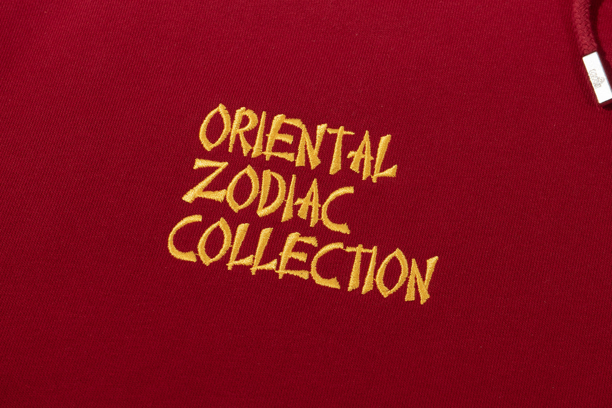 GRAF&WU Chinese Zodiac Cute Ghost Themed Embroidered Oversized Fleece Hoodie