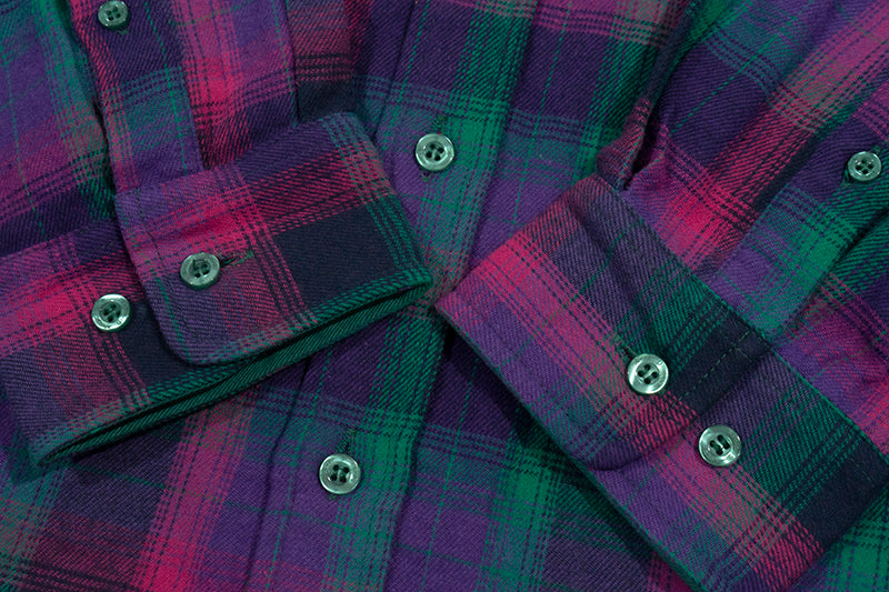 GRAF&WU Plaid Angel Football Embroidery Street Loose Brushed Shirt