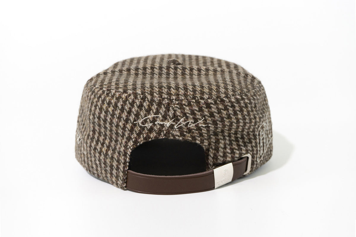 GRAF&WU Houndstooth Design Green Plant Embroidery Streetwear Cap