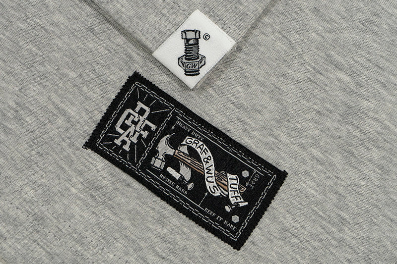 GRAF&WU Brand Letter 3D Embroidered Cooling Causal Loose T-Shirt