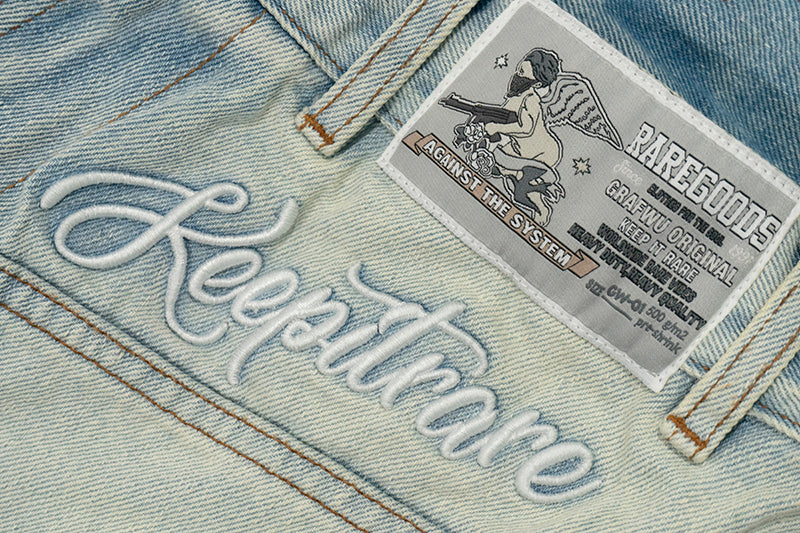 GRAF&WU Baggy Fit Washed Jeans