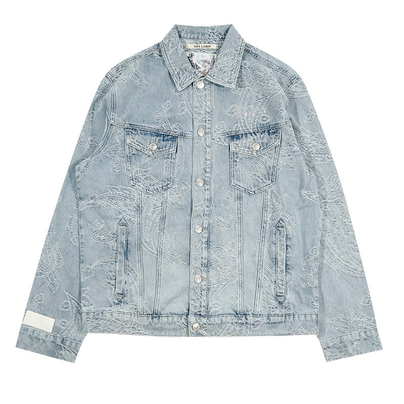 GRAF&WU Paisley Pattern Fashion Denim Jacket