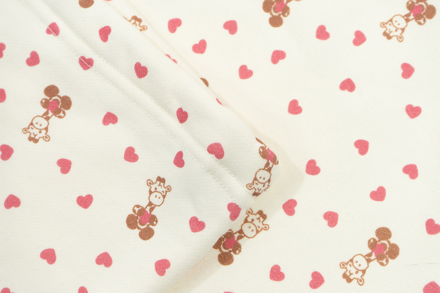 GRAF&WU Lovely Heart Giraffe Cream Fleece Pants