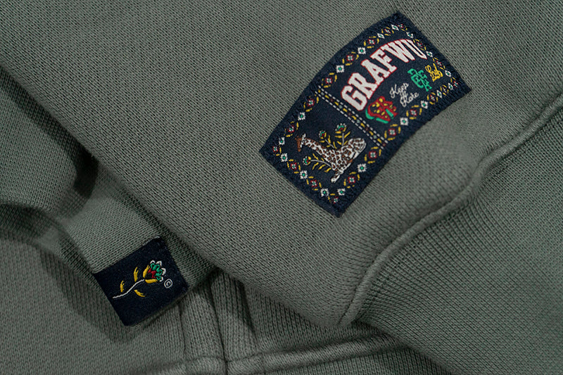 GRAF&WU Vintage Doberman Print Fleece Zip-Up Hoodie