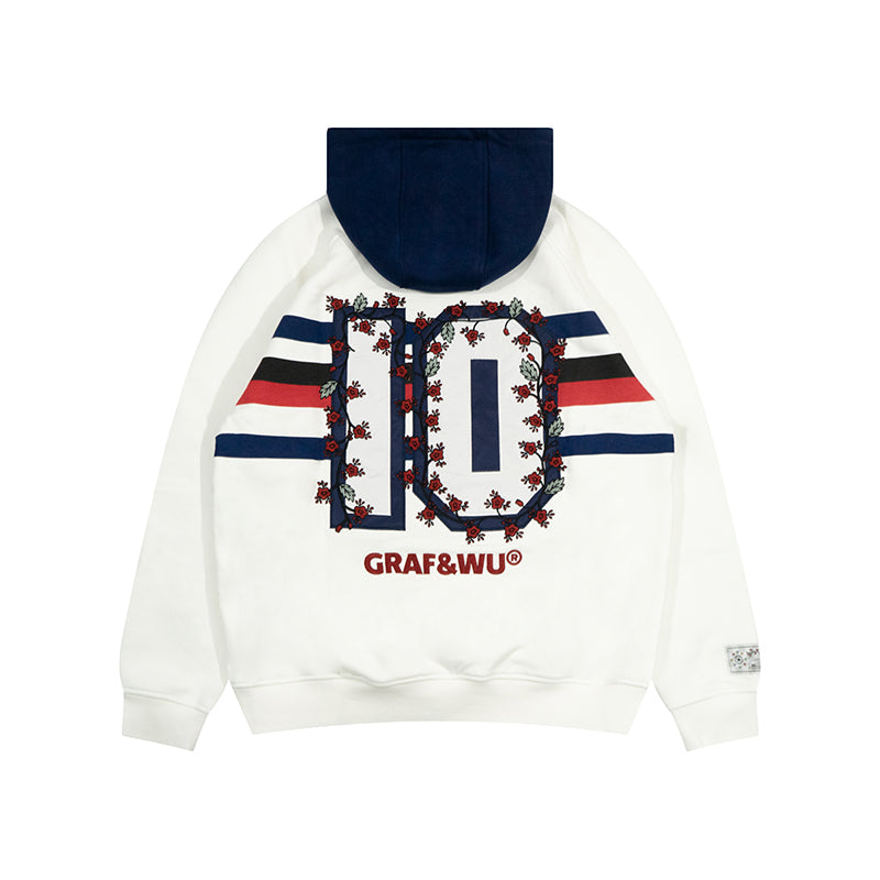 GRAF&WU Blokecore Football Team Floral Angel Devil Fleece Hoodie