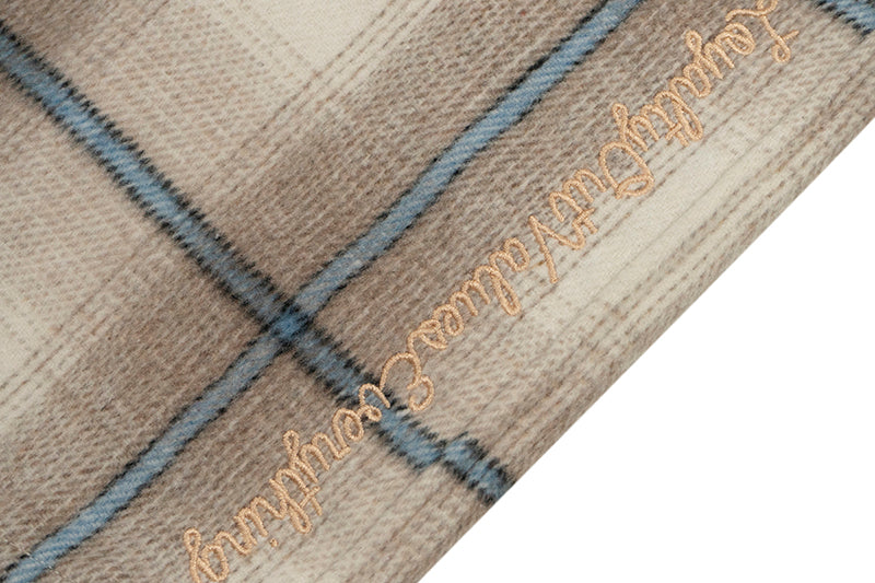 GRAF&WU Plaid 3 LOVE Heart Eembroidery Streetwear Brushed Shirt