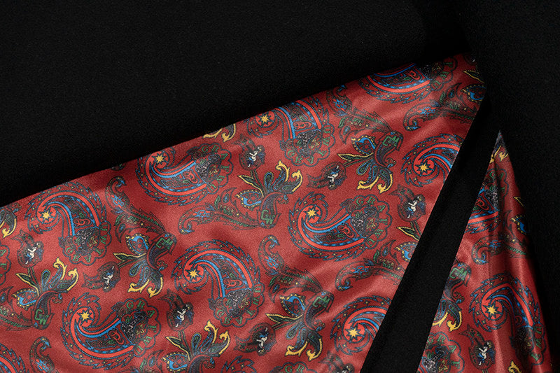 GRAF&WU Paisley Lining Design Fashion Wool Coat | Premium Winter Overcoat