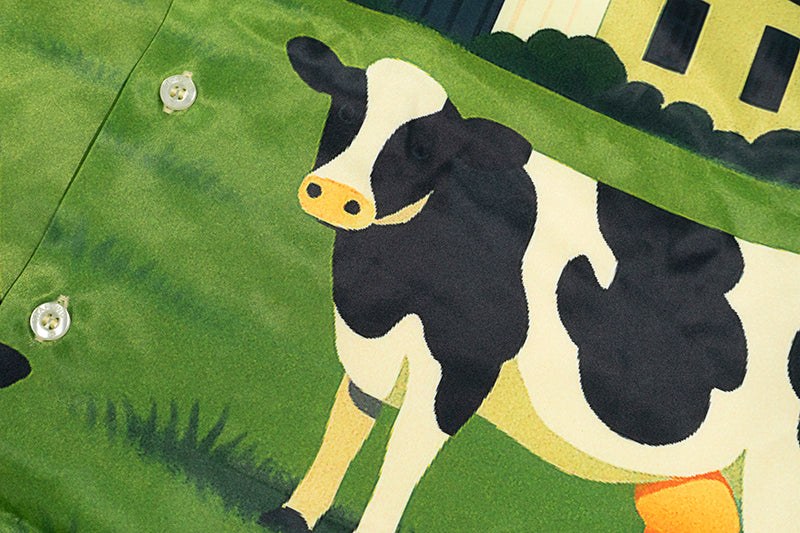 GRAF&WU Embroidered Cows Apple Prints T-shirts