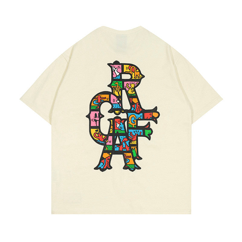 GRAF&WU Tribute Keith Haring Pop Art Cartoon T-shirt