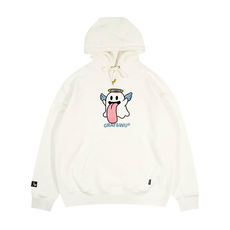 GRAF&WU BooGhost "Angel & Demon" Cute Loose-Fit Fleece American Sweatshirt Hoodie