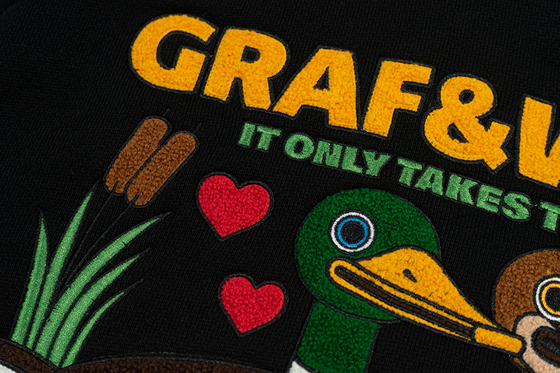 GRAF&WU Wild Duck In Love Fleece Zip-up Hoodie