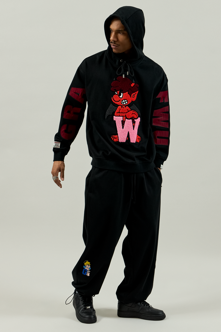 GRAF&WU Angel G Devil W Towel Embroidery Hoodie