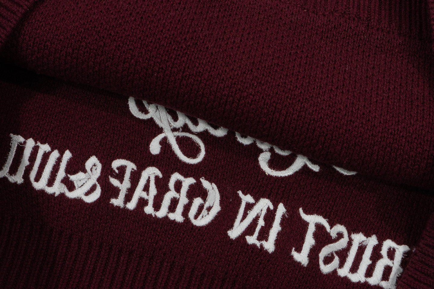 GRAF&WU Trust In Graf Embroidered AK47 Angel Knitted Hoodie Sweater