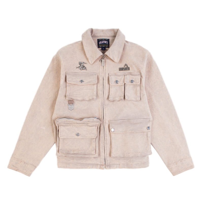 GRAF&WU Metal AK47 Angel Giraffe Military Multi-Pocket Jacket | Tactical Streetwear