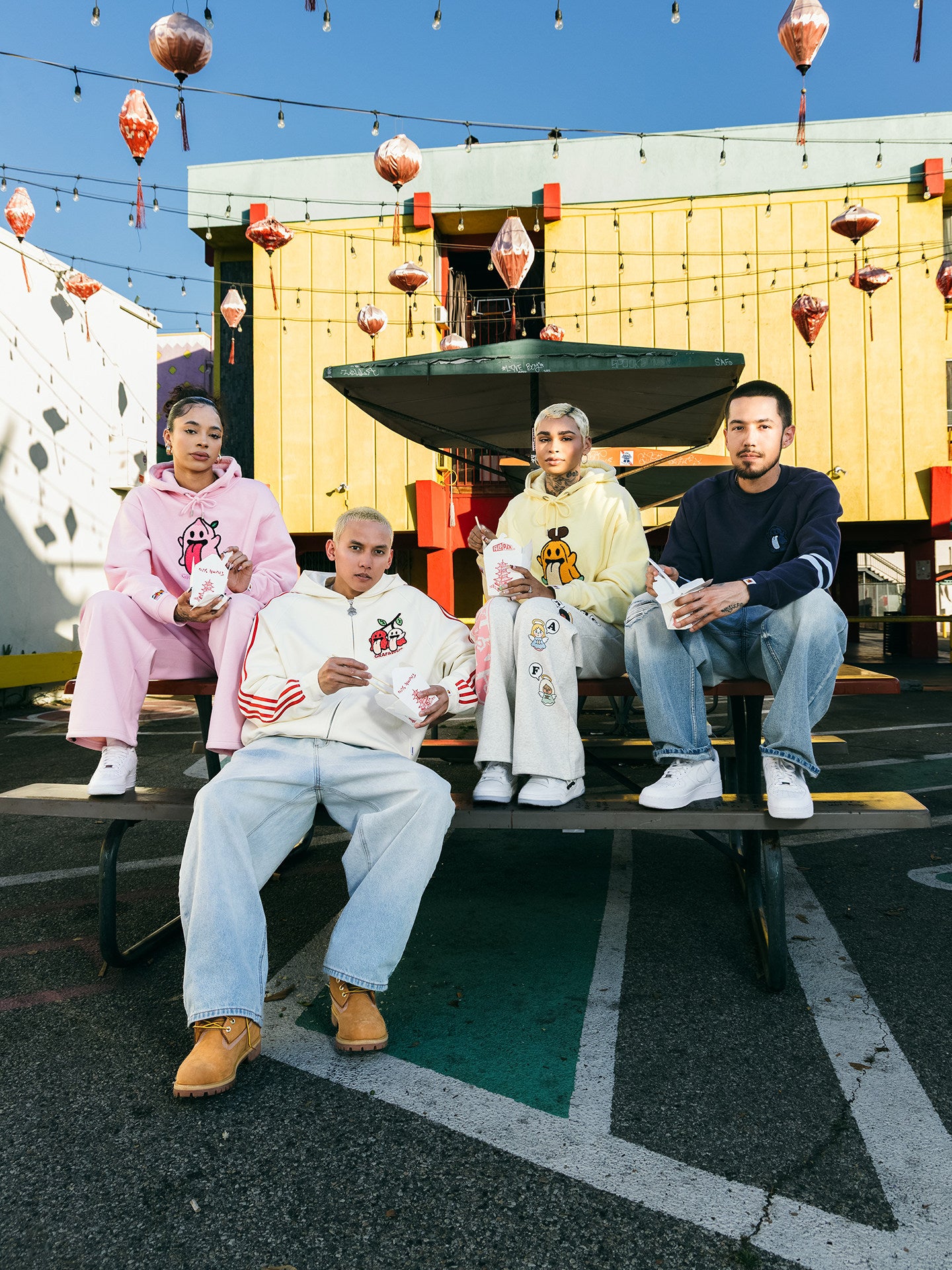 GRAF&WU Fruit Cute Ghost Towel Embroidery Fleece Hoodie