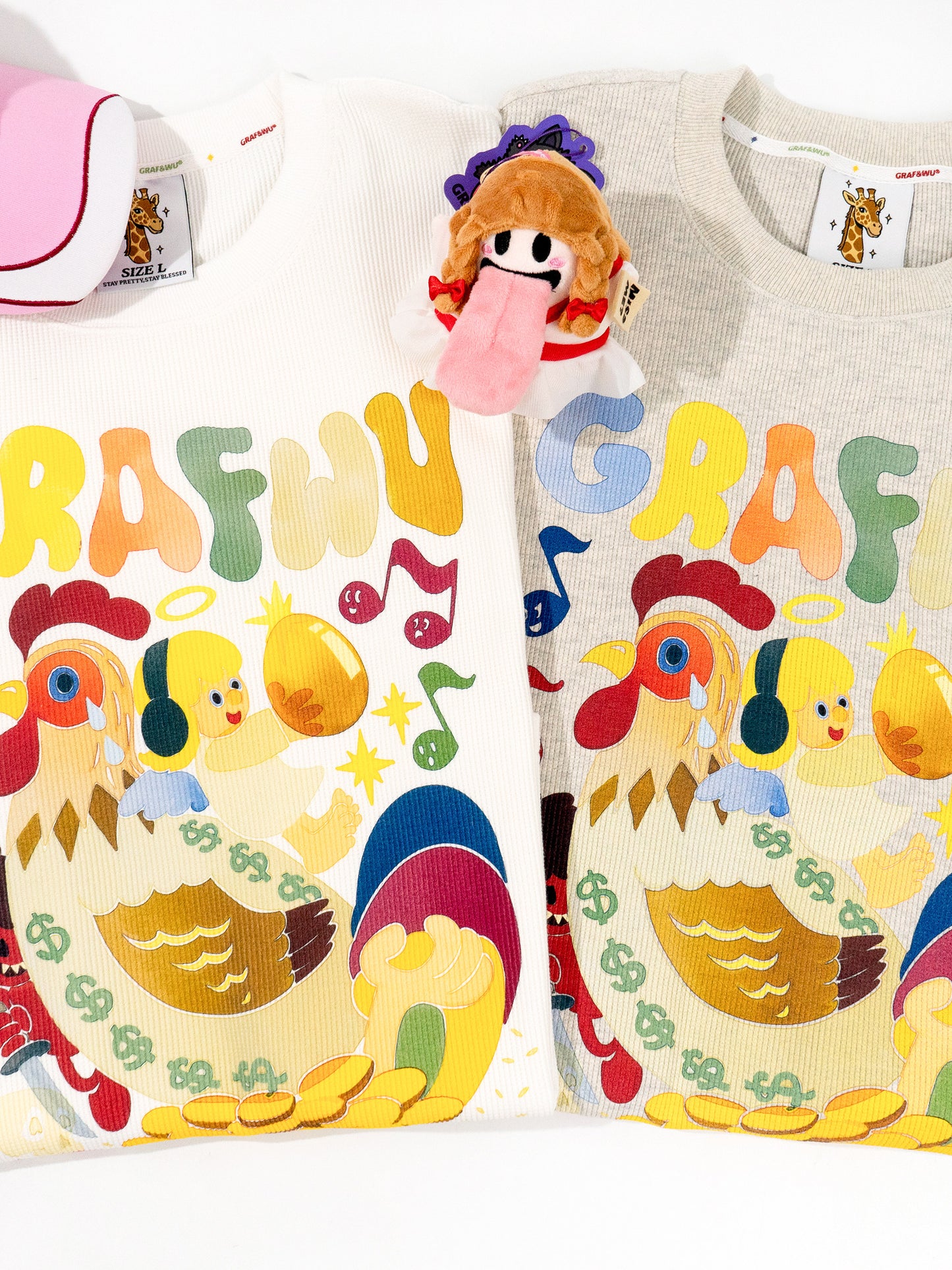 GRAF&WU Giraffe Fable Killing the Egg-Laying Goose Streetwear Casual T-Shirt
