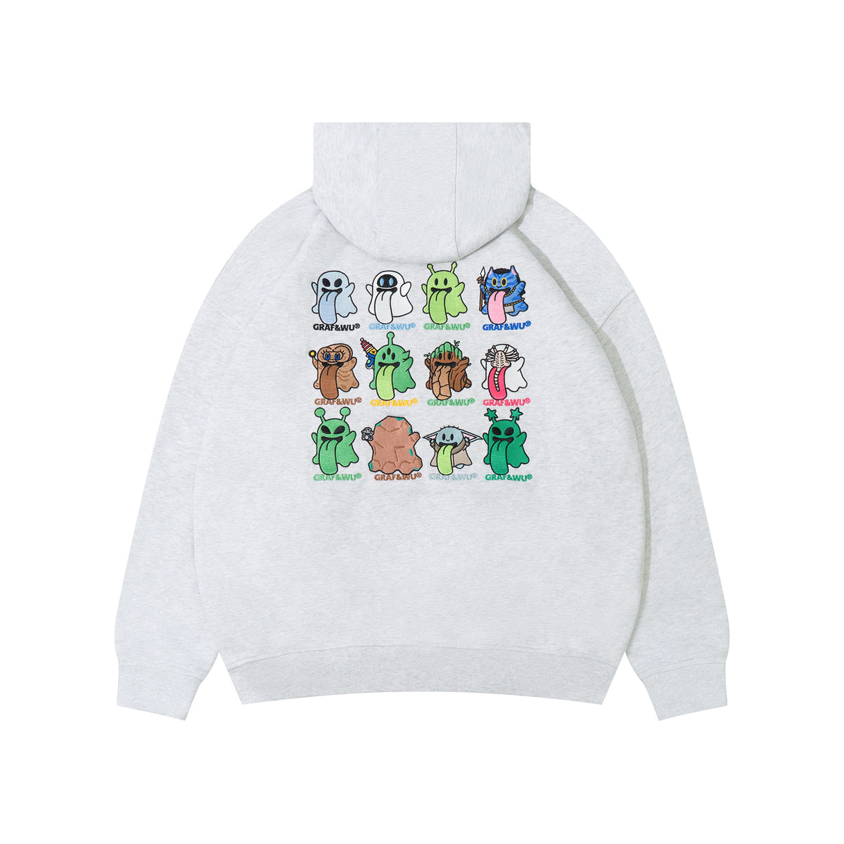 GRAF&WU Alien Ghost UFO Cow Graphic Hoodie