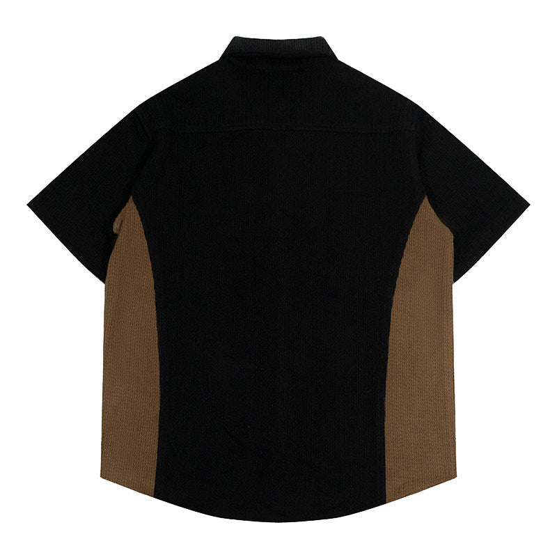 GRAF&WU Victory Angel Embroidered Patch Vacation Style Knitted T-Shirt