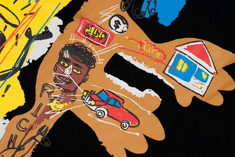 GRAF&WU Basquiat Graphic Print Loose Long Sleeve Shirt