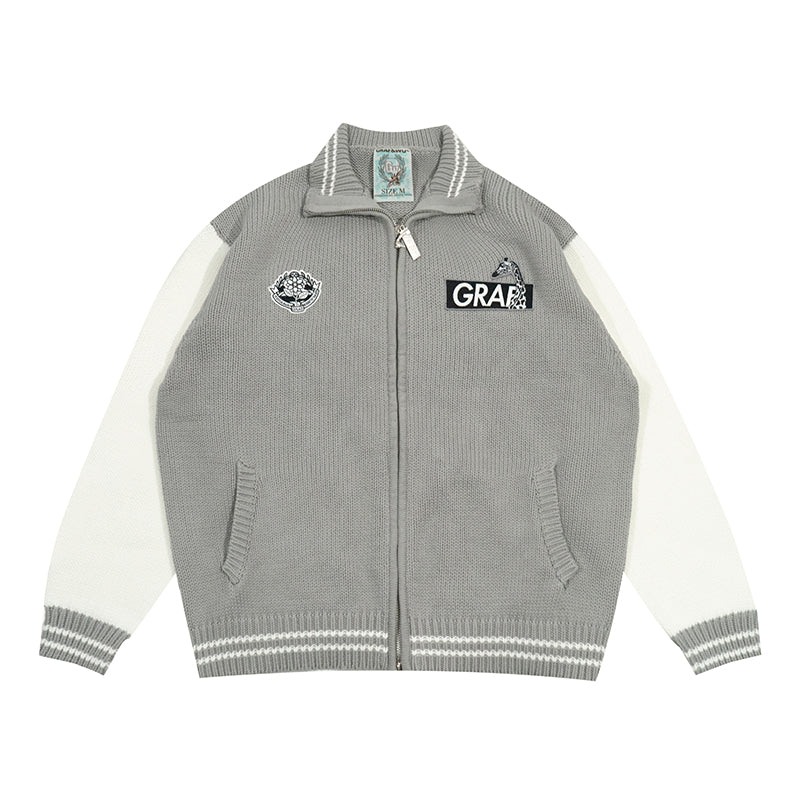 GRAF&WU Coat Knitted Warm Baseball Sweater