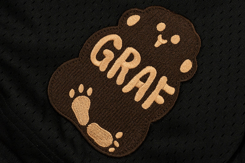 GRAF&WU Cute Emblem Double-Layer Mesh Vintage Shorts