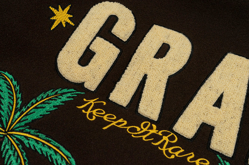 GRAF&WU Turtle Deer Race Leather Sleeved Retro Baseball Jacket - Premium Streetwear