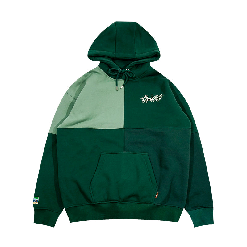 GRAF&WU Letters Embroidered Fashion Design Oversize Fleece Hoodie