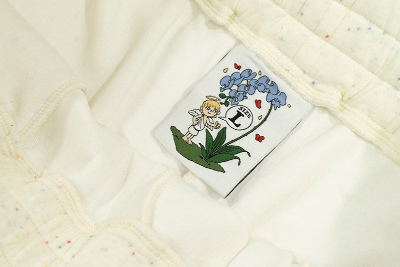 GRAF&WU Colorful Letter Embroidered Cozy Athletic Casual Shorts