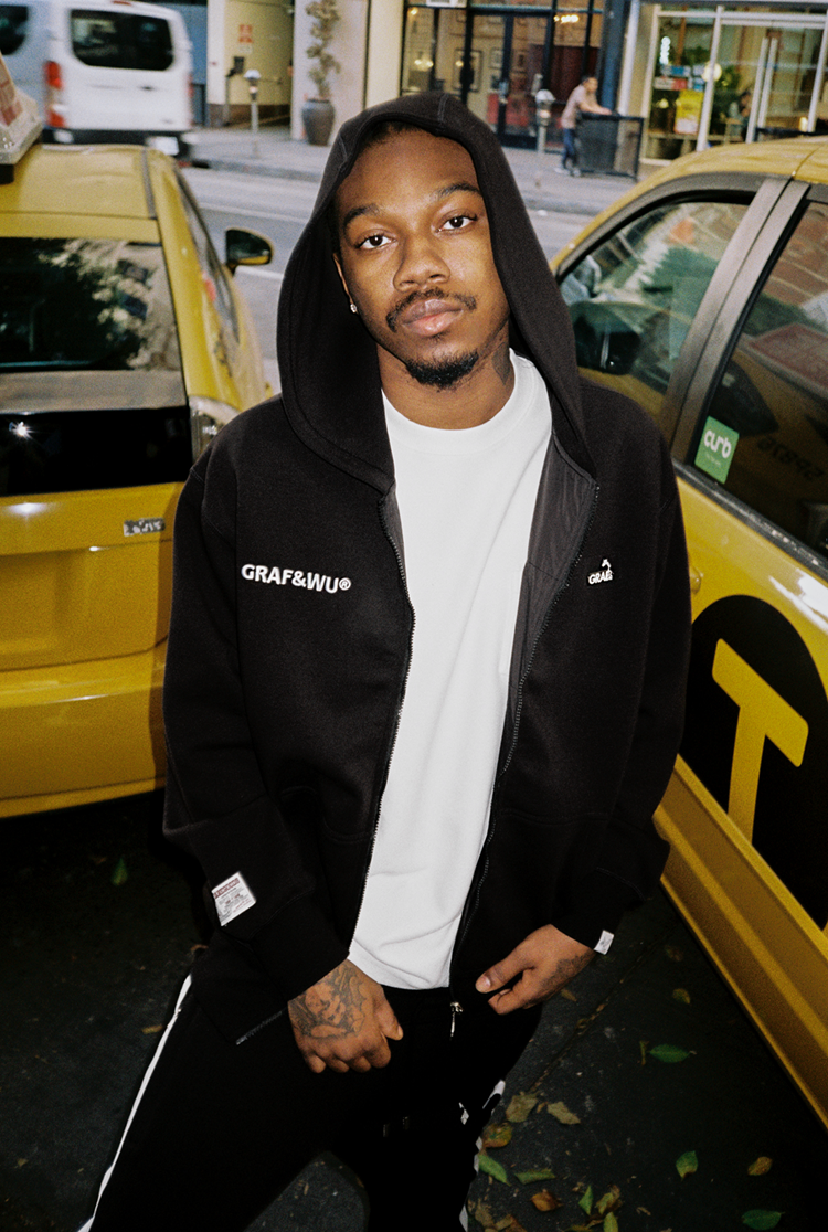 GRAF&WU Reversible Jacket-Embroidered Letter Two-in-One Layered Streetwear Coat