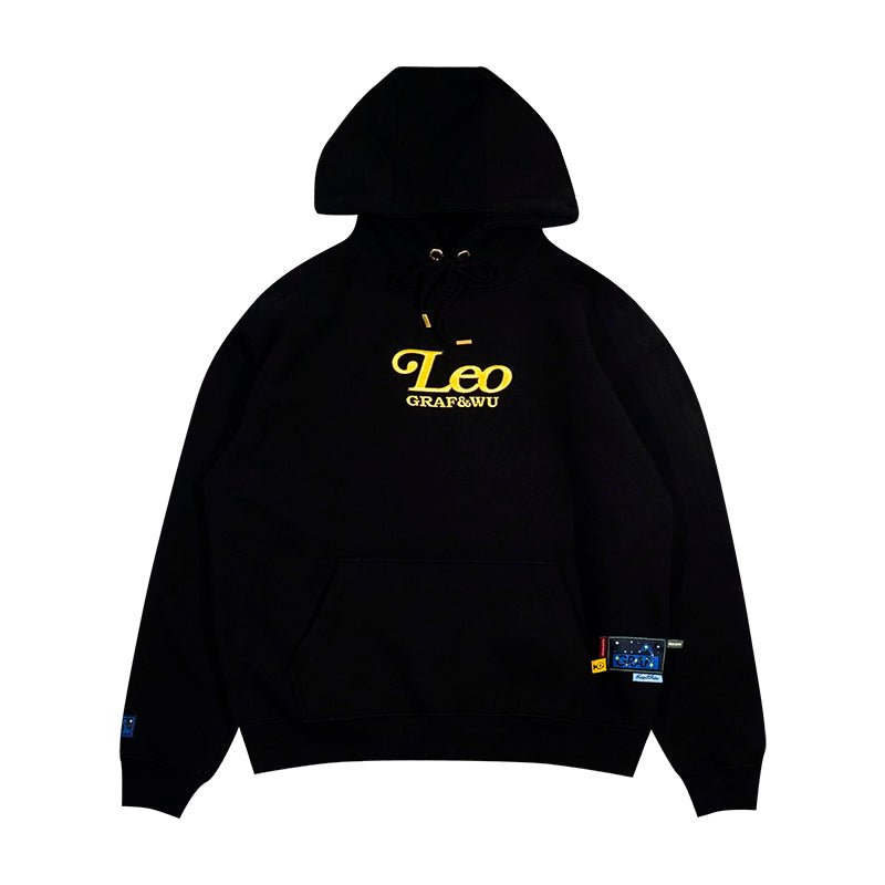 GRAF&WU 12 Constellation Rap Lyrics Embroidery Print Hoodie