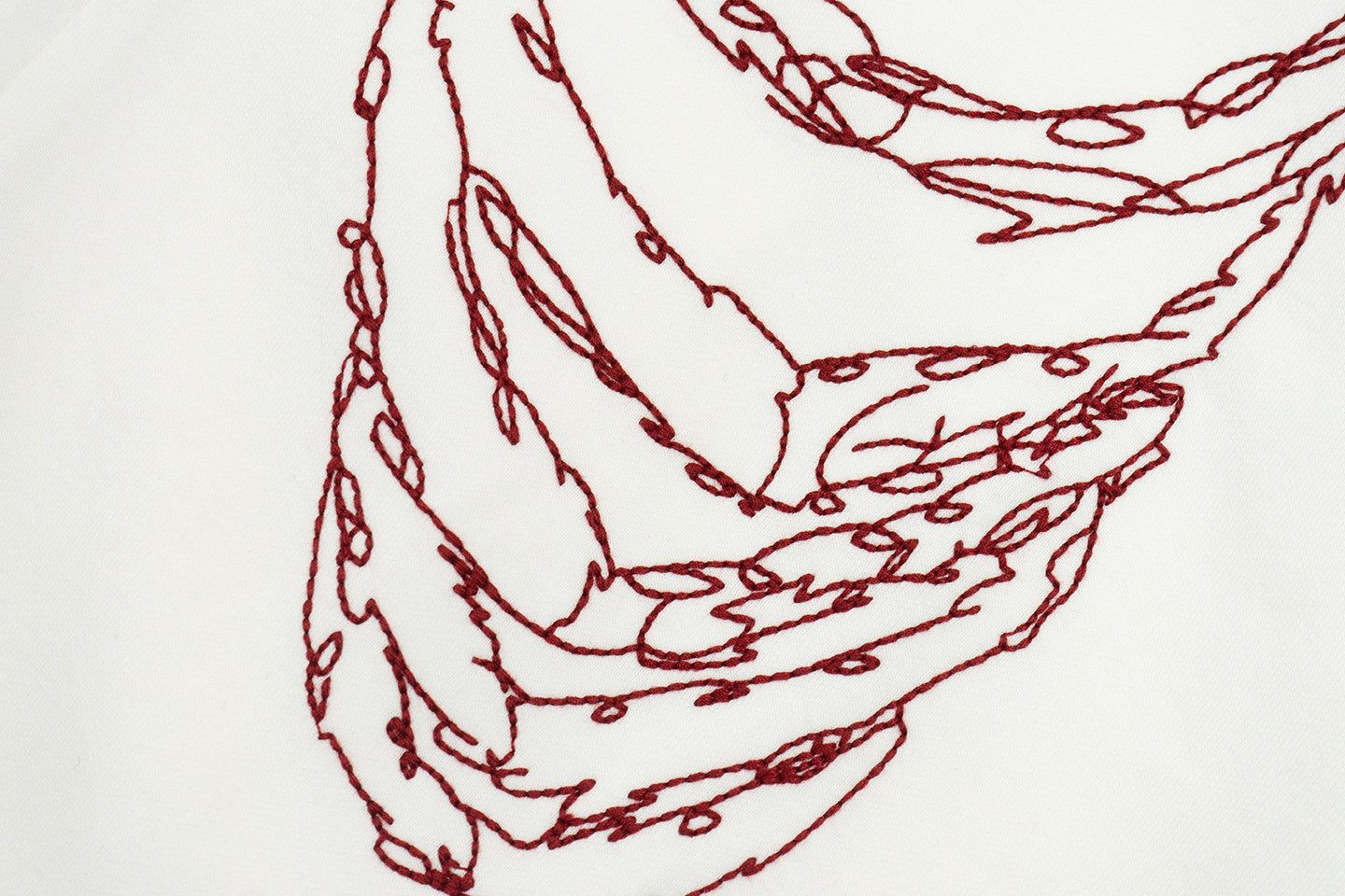 GRAF&WU Rib Cage Skeletal Hand Embroidery Zip-Up Jacket