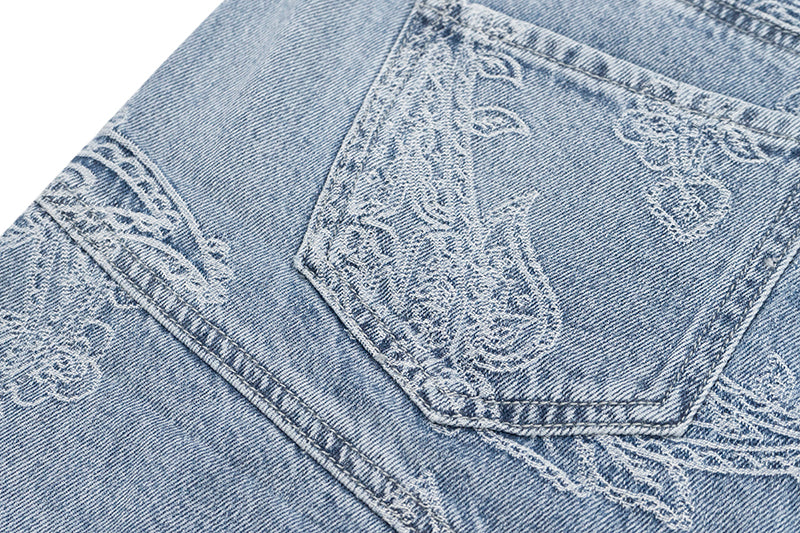 GRAFWU Jacquard Denim Mini Skirt