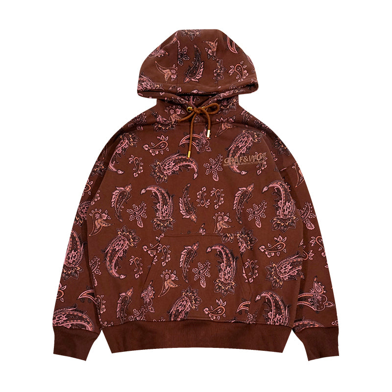 GRAF&WU Paisley 2.0 Illustrated Art Printed Fleece Hoodie