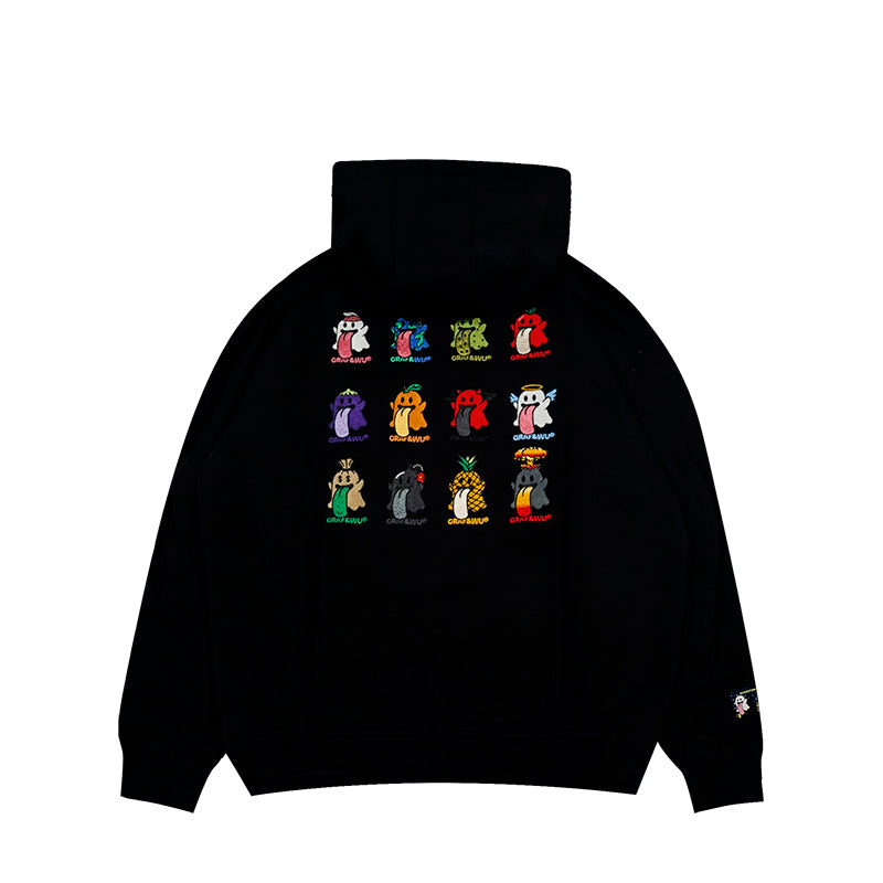 GRAF&WU BooGhost Original Brand 12 Cute Ghosts 2.0 Streetwear Loose-Fit Fleece Hoodie