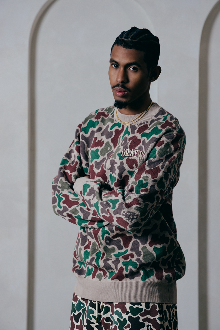 GRAF&WU Duck Hunting Multi-color Camouflage Knitted Sweater