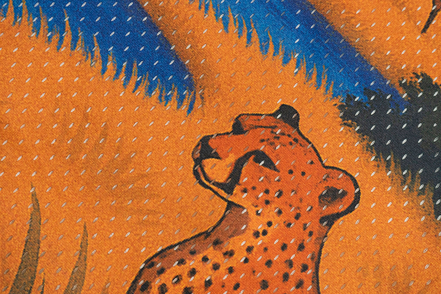 GRAF&WU African Scenery Giraffe Cheetah Retro Double Mesh T-shirt