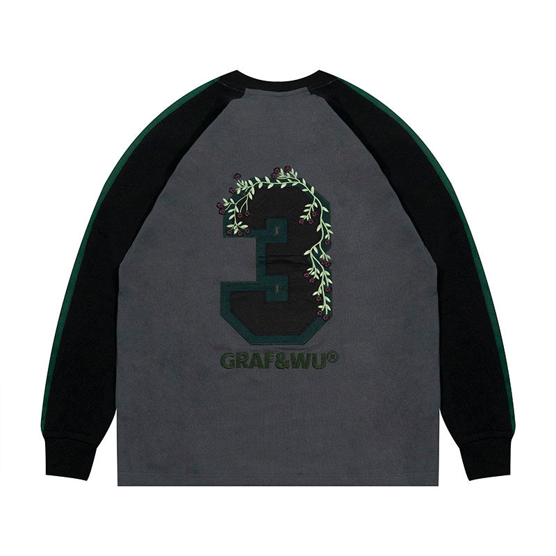 GRAF&WU Football Club Bloke core Floral Embroidery Long-Sleeve T-Shirt