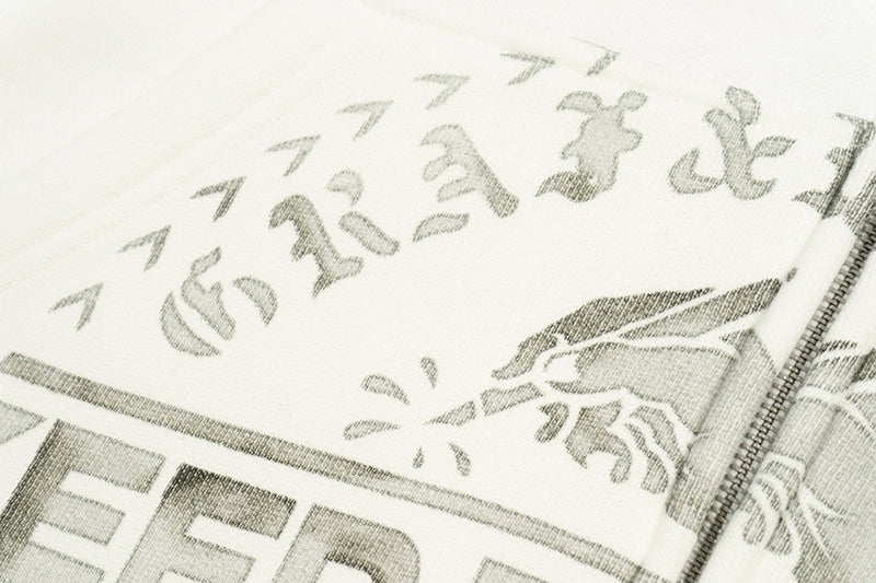 GRAF&WU Vintage AK47 Angel Barn Thick Fleece Zip-up Hoodie