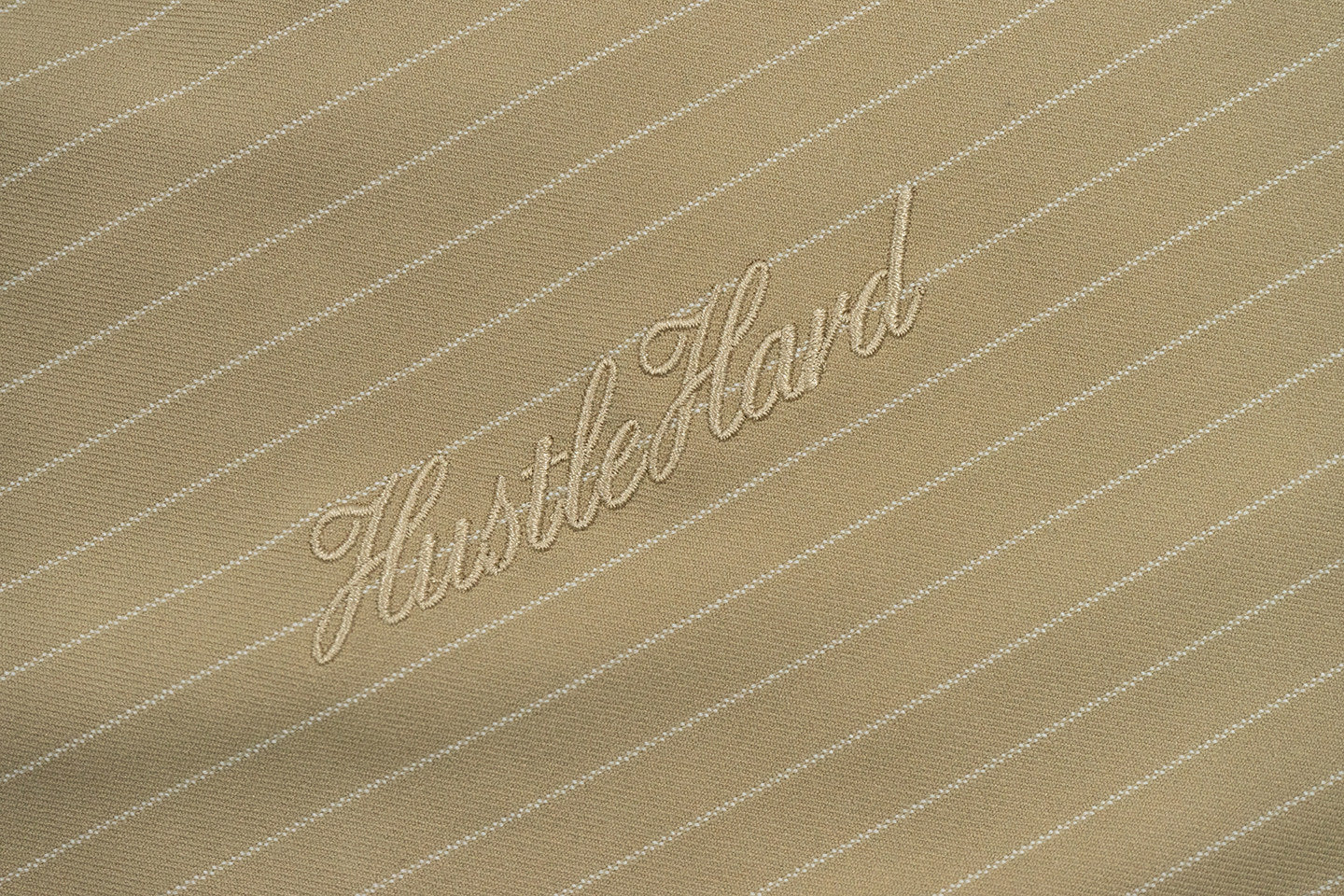 GRAF&WU Khaki Pinstripe Relaxed Fit Casual Trousers Unisex