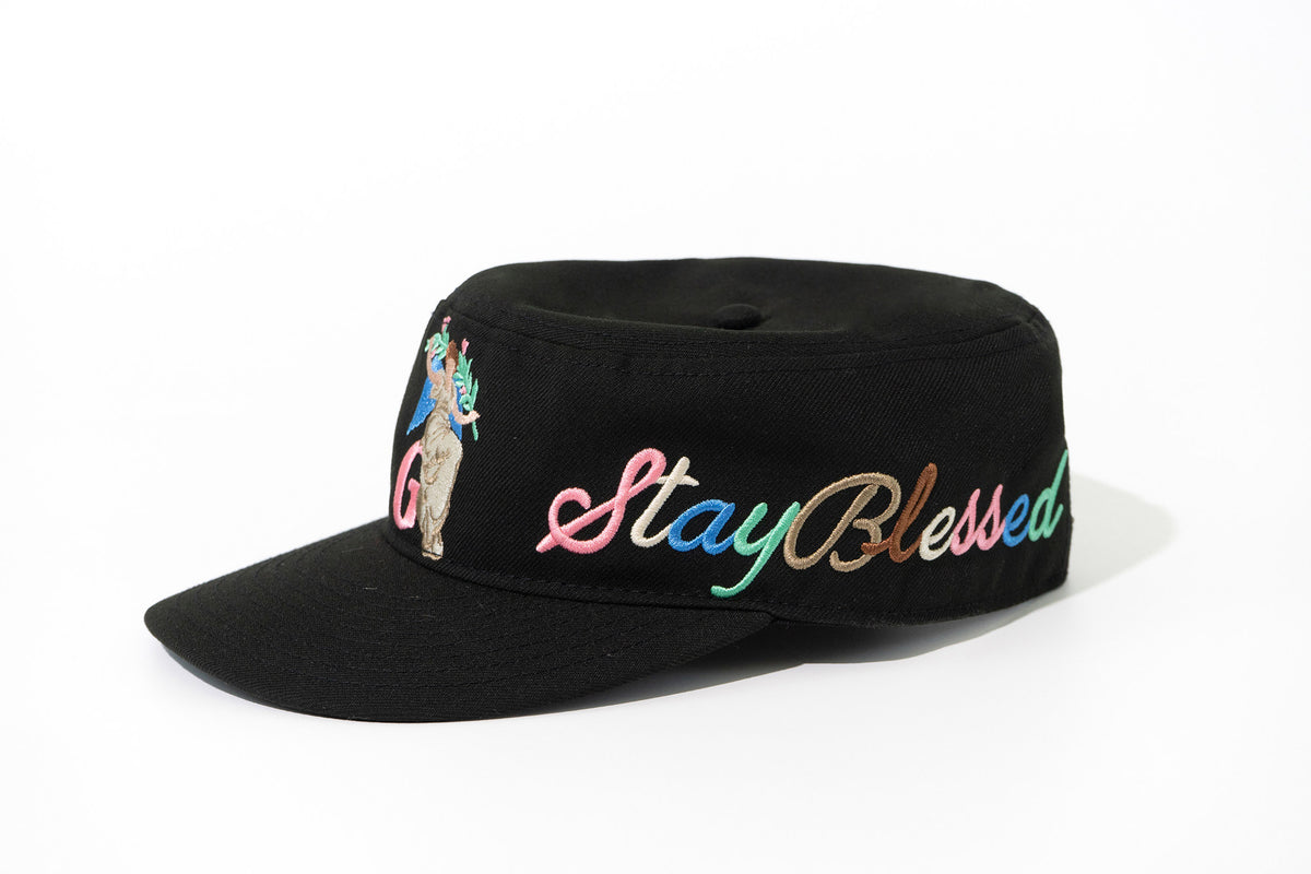 GRAF&WU Cat Goddess Stay Blessed Banknote Embroidered Flat-Top  Cap