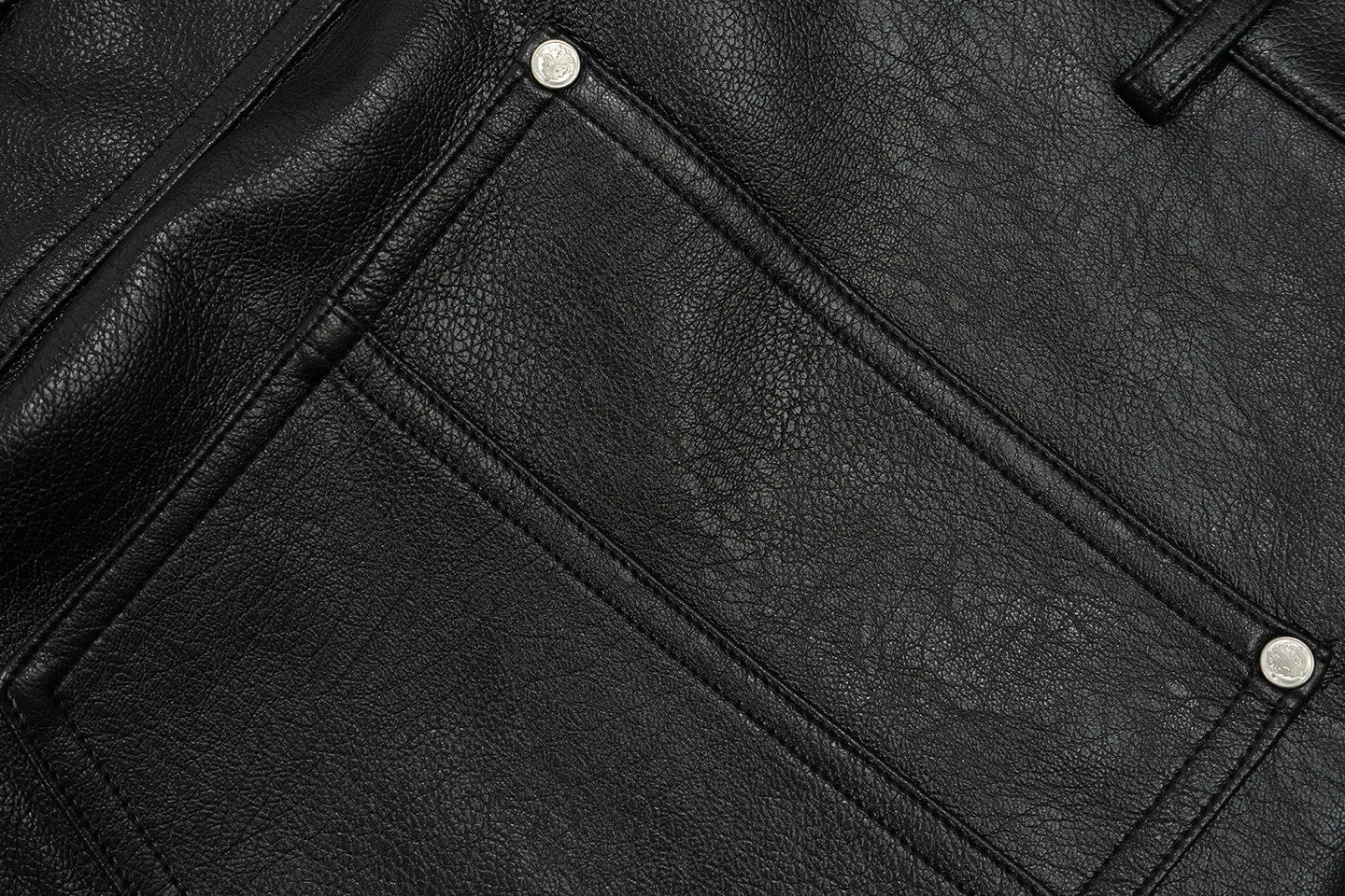 GRAF&WU Fashion AK Angel Black Warrior PU Leather Lumberjack Pants