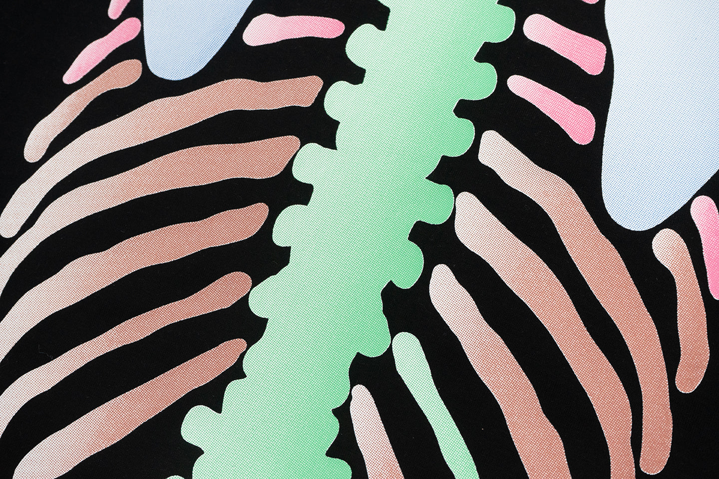 GRAF&WU Anatomical Rib Cage Print Streetwear Long Sleeve Shirt