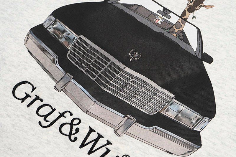 GRAF&WU Vintage Car Graphic Crewneck Sweatshirt | Unisex Oversized