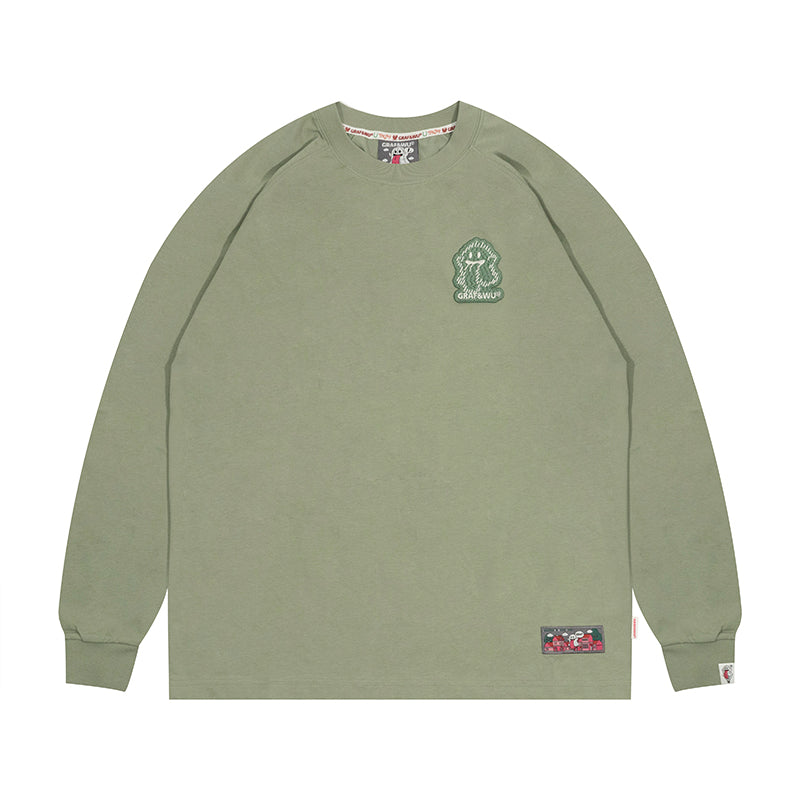 GRAF&WU Five Elements Cute Ghost Embroidery Long-sleeved Shirt