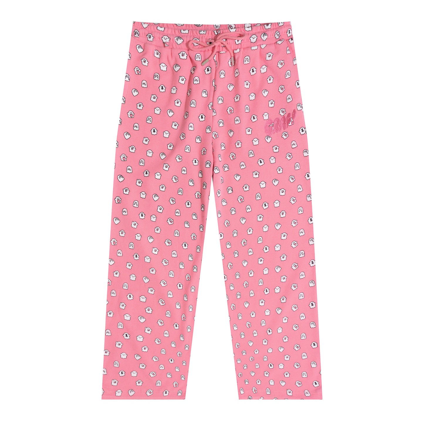 GRAF&WU Mini Cute Ghost Cotton Waffle Cozy Pants